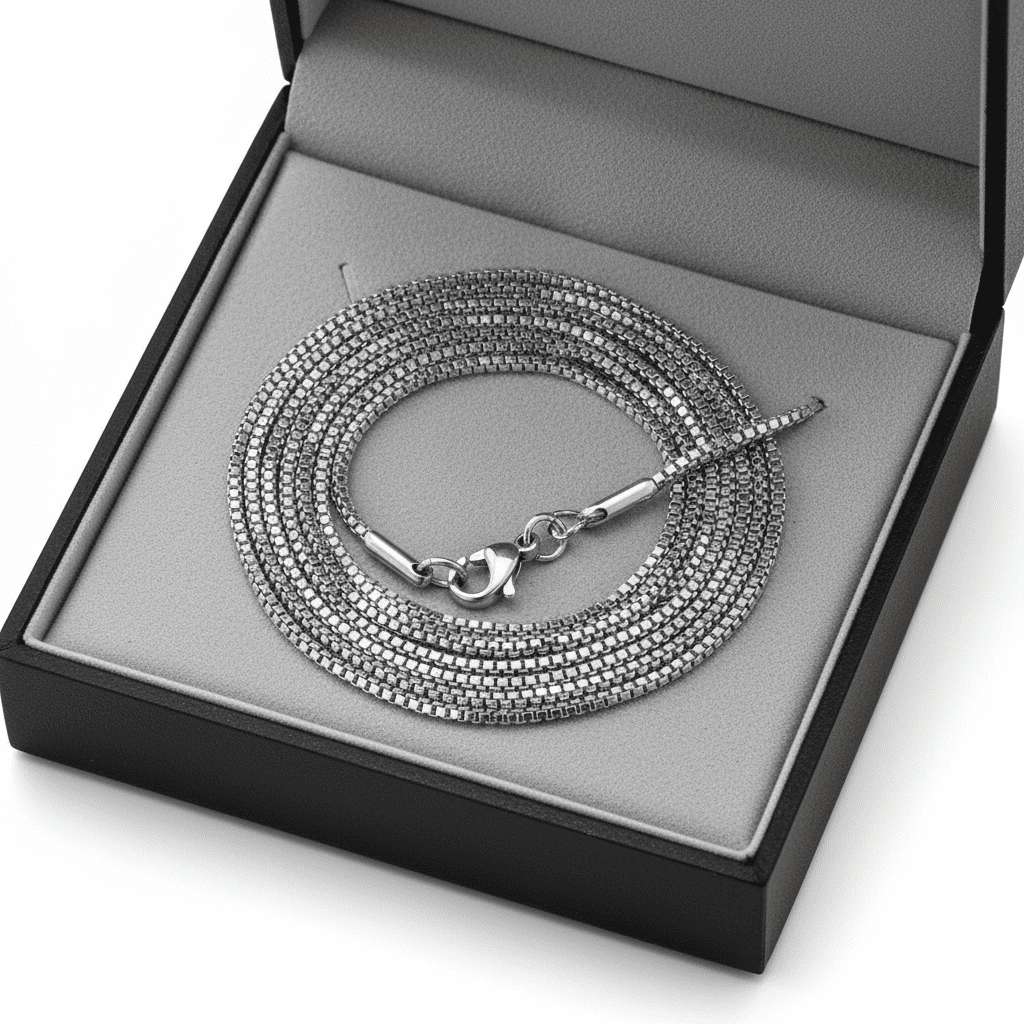 SilverCloseOut Stainless Steel Box Chain Necklace 1.2mm