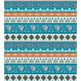thumbnail image 3 of Ambesonne Tribal Duvet Cover Sets, Floral Aztec Art Pattern, 2-King, Blue Orange and White, 3 of 7