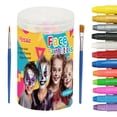 thumbnail image 1 of Kit de pintura facial Mosaiz, 12 colores, a base de agua, giratoria, lavable, 1 of 8