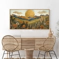 thumbnail image 3 of TOARTi Boho Mountain Wall Art Nature Landscape Wall Decor Framed Sun and Flowers Canvas Print for Living Room Bedroom Office 20X40 In, 3 of 10