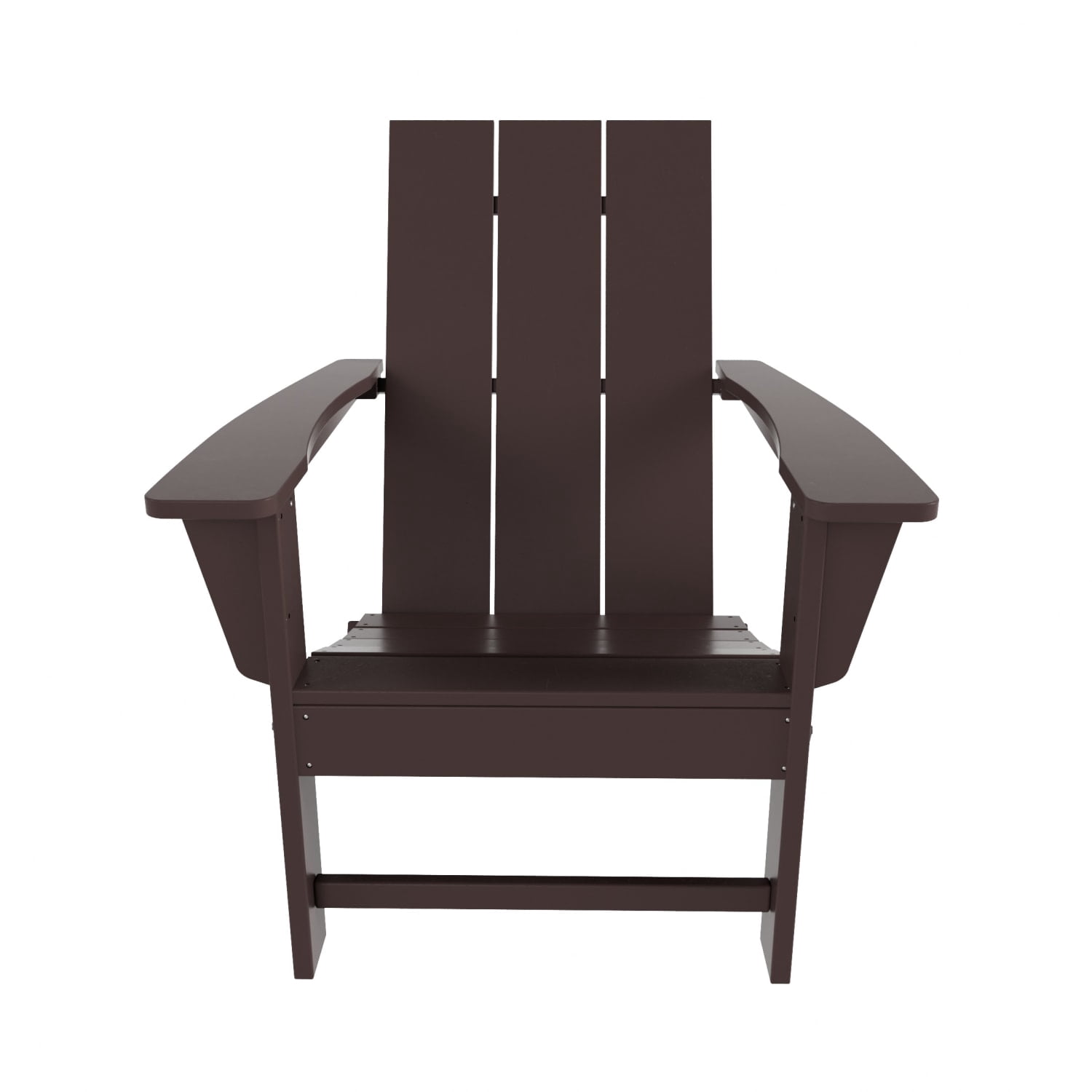 WestinTrends Ashore 4-Piece Foldable Adirondack Chair Set, All-Weather Poly Lumber, Modern Farmhouse Patio Seating, Dark Brown