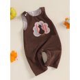 thumbnail image 4 of Okbabeha Baby Thanksgiving Overalls Romper Turkey Embroidered Plaid Jumpsuit, 4 of 9