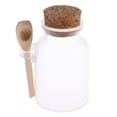 thumbnail image 1 of Frasco vacío de 200 g de sales de baño en polvo de plástico ABS con tapón de madera y cuchara., 1 of 7