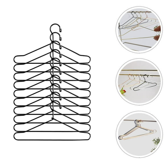 SOPOTUTU Metal Hangers Doll Clothes Hangers Black 10Pcs