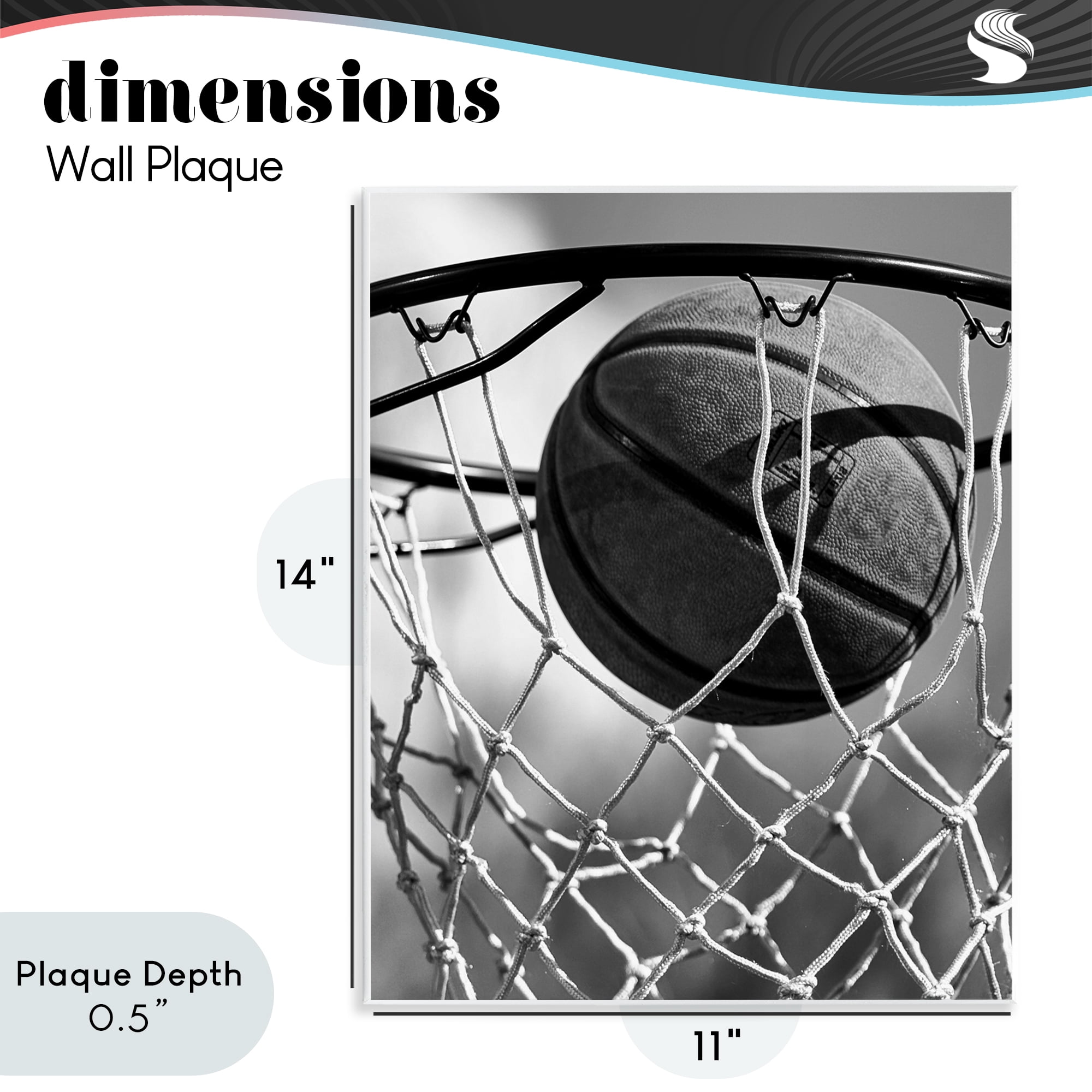 Stupell Industries Winning Basket Shot Wall Plaque Art, design by Marcus Prime