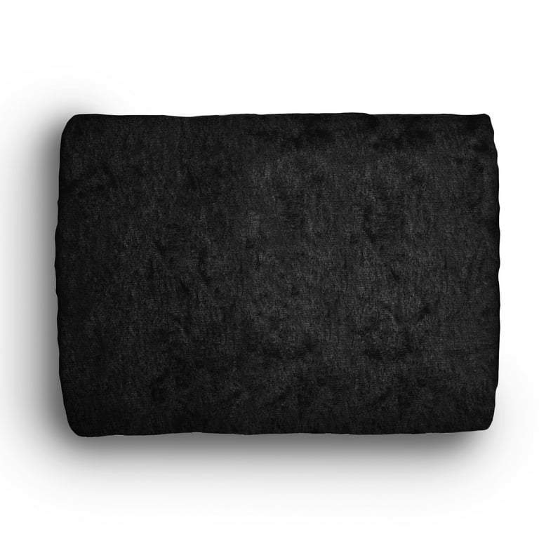 David Textiles 58" x 1.5 yd Polyester Crushed Panne Velvet Sewing & Craft Fabric Precut, Black