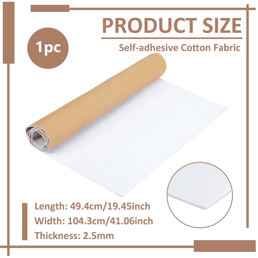 1Pc Self-adhesive Cotton Fabric DIY Craft Supplies Rectangle White 494x1043x2.5mm DIY