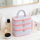 thumbnail image 5 of Neceser de viaje, organizador de cosméticos para baño, oficina, aceites esenciales, gimnasio Azul Rosa, 5 of 7
