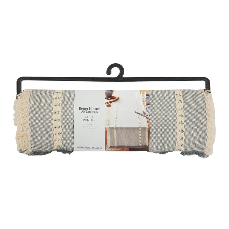 Better Homes & Gardens Gray Striped Fringe Table Runner photo 6