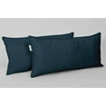 thumbnail image 2 of VargottamIndoor/OutdoorPolyester FabricLumbarPillowCover,All-Weather Waterproof Rectangular Cushion Case for Patio Furniture,16" x 24"Set of 2-Dark Navy Blue, 2 of 7