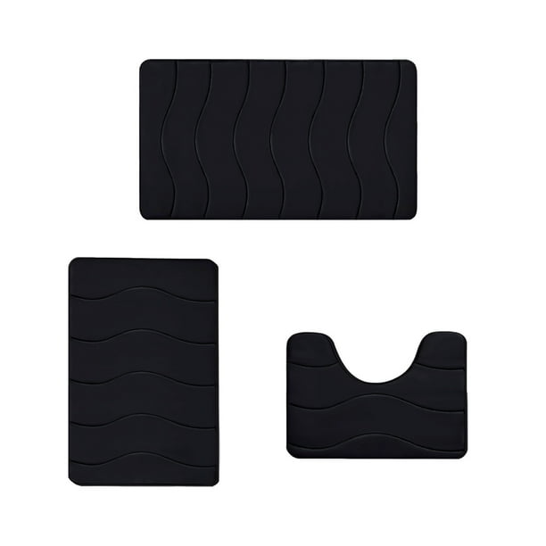 Alfombras de baño, alfombras para sala de estar, alfombra de área, alfombra de baño de espuma, juego de 3 alfombras de baño para 3 piezas, alfombrillas de inodoro universales, suaves, cómodas, con abs