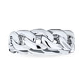 thumbnail image 2 of Bling Jewelry Womens Unisex Solid Curb Link Chain Band Rings Bands .925 Sterling Silver 6MM, 2 of 5
