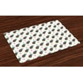 thumbnail image 1 of Ambesonne Pineapple Place Mats Set of 4, Sketch Style Fruits, Standard Size, Multicolor, 1 of 4