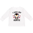 thumbnail image 3 of Inktastic I Love My Auntie with Cute Penguin and Hearts Girls Long Sleeve Toddler T-Shirt, 3 of 5