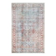 thumbnail image 3 of Vintage Distressed Floral Medallion Power-Loomed Indoor Area Rug or Runner, 7'6" X 9'6", Berry Red by Blue Nile Mills, 3 of 9