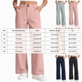thumbnail image 3 of UAYOTSE Teen Girls Casual Pull On Pants High Rise Wide Leg with Pockets Everyday School Work Bottoms Autumn,Sizes 7-8 Years, 3 of 7
