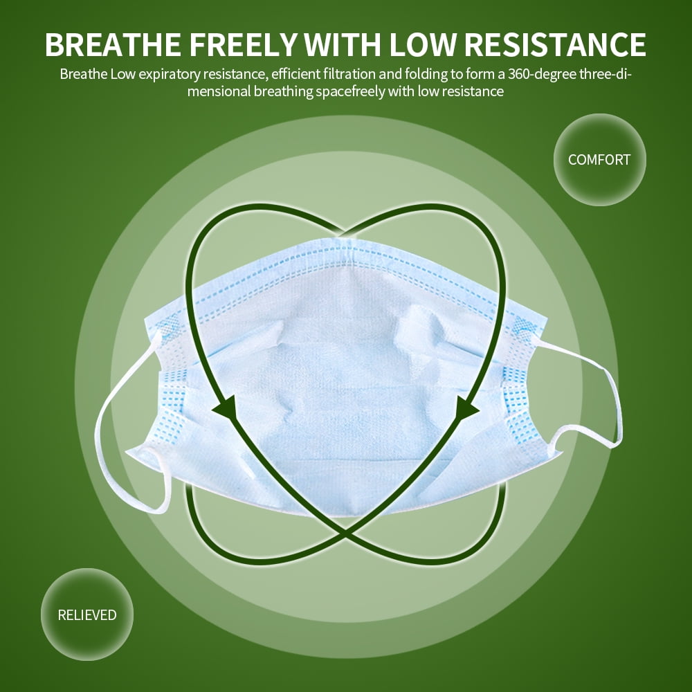 Disposable Face Mask masque jetable with Elastic Ear Loop 3 Ply