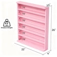 thumbnail image 6 of Advwin Wall Mounted Nail Polish Rack, 6-Tier Wood Display Shelf Organizer for Nail Polish, Tattoo Ink, Figurines, Makeup and More, Pink, 6 of 7