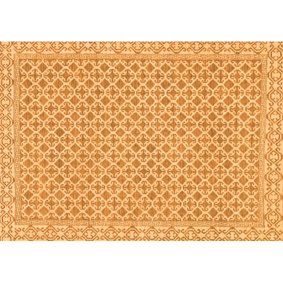 Ahgly Company Indoor Rectangle Oriental Orange Modern Area Rugs, 4' x 6'