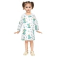 thumbnail image 2 of Girls' long-sleeved dress Cute Cartoon Dinosaur Girls' A-line dress with ribbed cuffs Soft and comfortable, 2 of 6