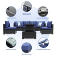 thumbnail image 3 of YHBINHUI 8 Piece Rattan Patio Furniture Set with Fire Pit Table Outdoor Furniture Manual Weaving Wicker Outdoor Sectional Set, 3 of 6
