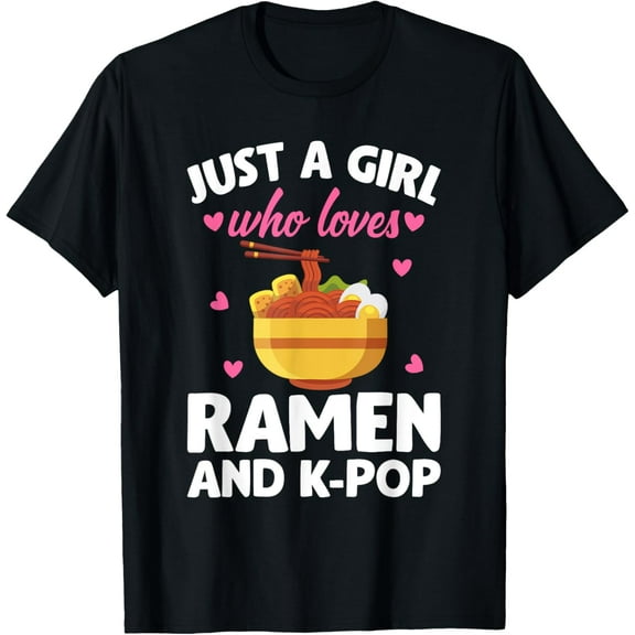 Ramen and K-pop Graphic for Teen Girls T-Shirt