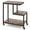 Rustic Brown + Black, variant on Spaco G-Shaped 3-Tier Side Table, Open Storage Shelves, 4 Universal Rolling Casters, White