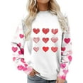 thumbnail image 6 of Dolkfu Womens Valentine's Day Sweatshirt Red Graphic Heart Print Sweatshirts Oversized Pullover Crewneck Womens Tops L, 6 of 6