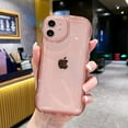 thumbnail image 4 of for iPhone 11 Case 6.1 inch, Cute Clear Bubble Shell Case Frame Wavy Edge Transparent Full Protective Soft TPU Shockproof Phone Cover for Women Girls(Pink, for iPhone 11), 4 of 10