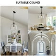 thumbnail image 4 of KAISITE Modern Black Metal Pendant Light Transparent Glass Dome Ripple Lampshade Pendant Lamp Kitchen Island Lighting Dining Room, 4 of 8