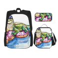 thumbnail image 1 of Fotbe Alligator Donut Pool Float Set Escolar 3 en 1 para Niños - Mochila Duradera con Lonchera Aislante y Estuche para Lápices - Mochila Escolar para Niños y Niñas, 1 of 7