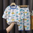 thumbnail image 2 of Girls and Boys Pajamas Sets 2 Piece Long Sleeve Sleepwear Cute Set for Fall Winter 6 12 24 Months 1T 2T 3T 4T 5T 6T Children Blue,5-6 Years, 2 of 5