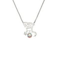 thumbnail image 2 of Delight Jewelry 10mm Clear AB Crystal Drop Silvertone Dream Big Pendant Necklace, 25", 2 of 4