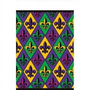 Fleur De Lis Mardi Gras Plastic Tablecover 54 x 102 Inches