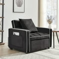 thumbnail image 6 of Folding Bed Chair In Black: Adjustable To Recliner Or Single Adult Bed, Modern Velvet Upholstery Threeone Black Bed: With , Turns Into , And Bed. Back Comfortable, 6 of 6