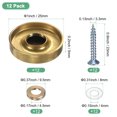 thumbnail image 3 of Uxcell 12-Pack Tapas de Tornillo para Espejo, 1" Diámetro Tapas Decorativas de Tornillo de Acero Inoxidable 304 y Clavos Acabado Cepillado [Tono Dorado], 3 of 7