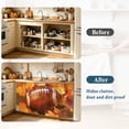 thumbnail image 4 of Fall Football Small Sink Skirt 10"Wx11"L,Dustproof Under Sink Curtain with Self Adhesive Tape,Thanksgiving Maple Leaf Orange Yellow Cabinet Curtain Cover for Bathroom Vanity,Kitchen Storage Shelf,RV, 4 of 9