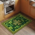 thumbnail image 3 of St Patricks Day 2'x3' Washable Rug, Gold Green Shamrock Checkered Lucky Leaf Non-Slip Soft Doormat Area Rugs for Entrance Bathroom Bedsides, Carpet for Kitchen Bedroom, Entryway Floor Mat, 3 of 9