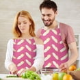 thumbnail image 3 of Pink and Yellow Feather Pattern Apron-Garden Aprons for Women with Pockets-Cotton Linen Waterproof Kitchen Cooking Gardening Aprons Adjustable for Kitchen,Cooking,BBQ and Salon 33x27 Inch, 3 of 7