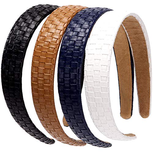 Loneedy 4pcs Checked Leather Wide Hard Headband Padded Headband Non Slip Fashion Hairband For Girls And Women Weave Black Brown Blue White Walmart Com Loneedy 4pcs Checked Leather Wide Hard Headband Padded Headband Non Slip Fashion Hairband For Girls And Women Weave Black Brown Blue White Walmart Com