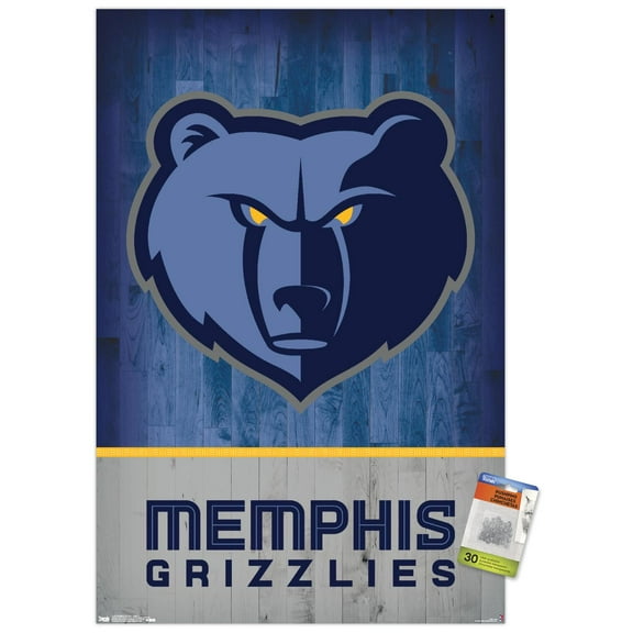 NBA Memphis Grizzlies - Logo 18 Wall Poster with Push Pins, 22.375" x 34"