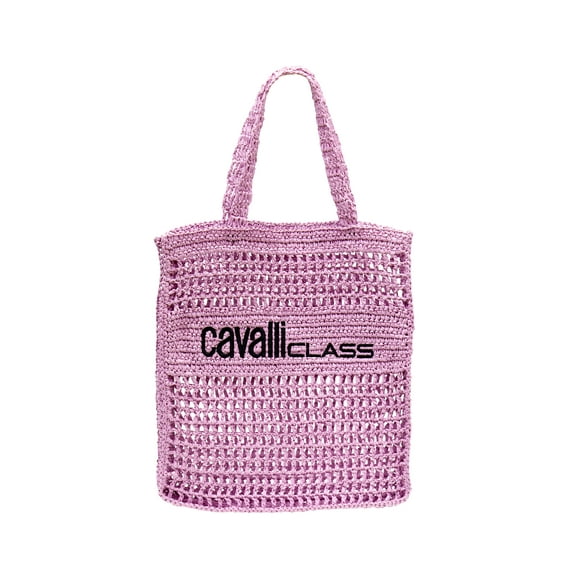Cavalli Class PORTOFINO Light Purple Large Crochet Beach Shopper Bag for Womens