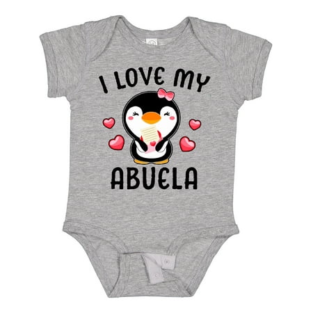 

Inktastic I Love My Abuela with Cute Penguin and Hearts Gift Baby Girl Bodysuit