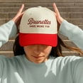 thumbnail image 4 of Brunettes Have More Fun Hat, Funny Embroidered Trucker Cap with Statement Quote, Adjustable Snapback Baseball Hat for Women, Trendy Fashion Accessory and Gift Idea, 4 of 5