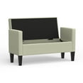 thumbnail image 5 of 46" Upholstered Storage Bench with Track Arms and Wood Legs in Beige, 5 of 7