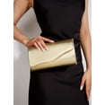 thumbnail image 2 of Women’s Gold Metallic Envelope Clutch Purse, Elegant Evening Bag for Wedding Party Prom, 2 of 8