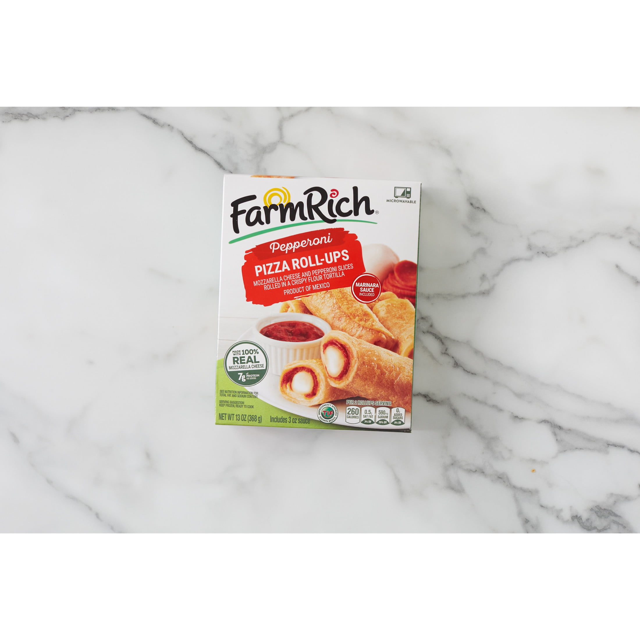 Farm Rich Pepperoni Pizza Roll-Ups with Marinara Dipping Sauce, 13 oz (Frozen Snacks & Appetizers)