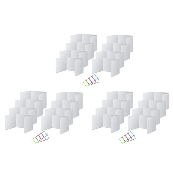 24Pack Desk Dividers for Students, Waterproof Plastic Study Carrel Divider, Easy to Clean Privacy Classroom Shield White