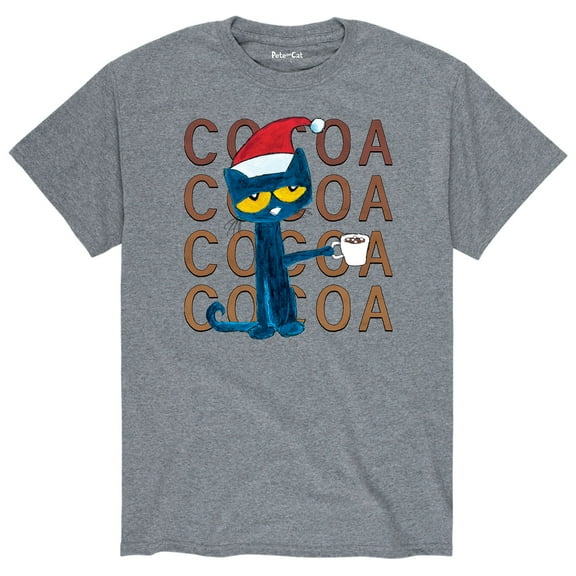 Pete The Cat - Christmas With Cocoa Adult - Men's Short Sleeve Graphic T-Shirt