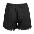 thumbnail image 5 of LIIPEE Women Casual Shorts Solid Color Elastic Waist Drawstring Tassel Shorts With Pockets Female Leisure Daily Wear Going Out Shorts,Black,Xxxl, 5 of 5